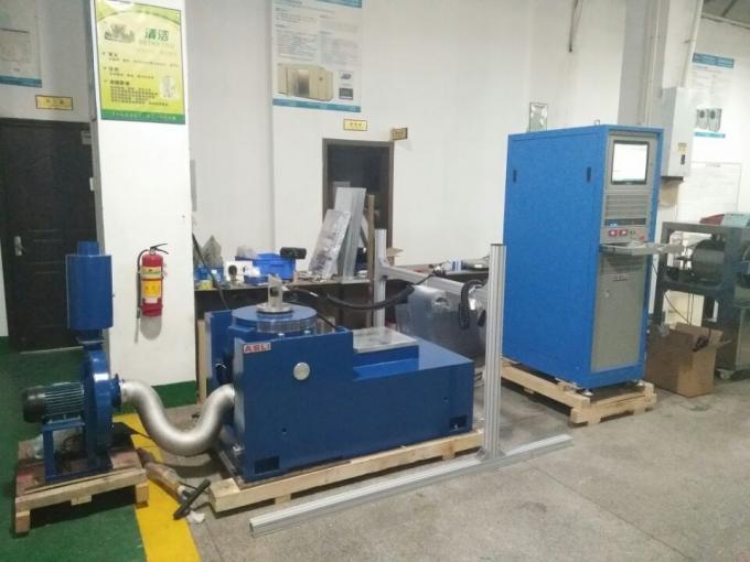 Air cooling high frequency electrodynamic shaker — side view with large moving coil